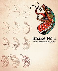 snake no 1 the broken puppetr logo design for snakes and other things to draw