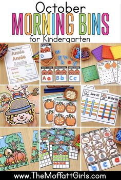 the october morning bins for children to practice their numbers