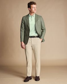 Linen Cotton Jacket - Sage Green | Men's Charles Tyrwhitt Linen Cotton Jacket - Sage Green Size 36R Cotton/Linen Button Canvas, Charles Tyrwhitt Shirt, Charles Tyrwhitt, Chest Piece, Summer Jacket, Blazers For Men, New Details, Cotton Jacket, Perfect Summer