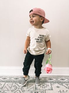 Mad Love for my Mama Tee | Ivory – Grace Designs Casual Cream Tops For Playwear, Cute Cream Top For Playwear, Cute Cream Playwear Top, Cream Short Sleeve Top For Playtime, Cream Tops For Spring Playwear, Mad Love