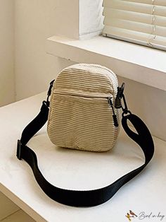 BirdinBag - Chic Corduroy Flap Shoulder Bag for Women with Canvas Lining and Small Crossbody Design Butterfly Graphic Design, White Crossbody Bag, Minimalist Bag, Butterfly Graphic, Square Canvas, Word Wrap, Mini Handbags, Zipper Bag, Mini Crossbody Bag