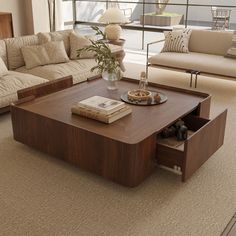 French modern walnut color solid wood coffee table, let you feel different cozy life! The appearance of the coffee table is made of high-quality walnut venner, the surface texture is clear, and it looks like the overall lines are round and smooth, presenting the original beauty. The floor-to-ceiling design enriches the overall aesthetic of the living room. Featuring a double-drawer layout, this coffee table provides convenient storage while maintaining both practicality and beauty. The tabletop has a concave design, which effectively prevents items from slipping off, while the spacious surface is perfect for organizing books, tea cups, remote controls, and more. The base is supported by four carbon steel legs, which has excellent load-bearing capacity and resistance to deformation. Blendin Brown Living Room Table, Giant Coffee Table, Hidden Storage Coffee Tables, Coffee Table Modern Organic, Coffee Table With Large Sectional Couch, Redwood Coffee Table, L Couch Coffee Table, Xl Coffee Table, Fun Coffee Tables