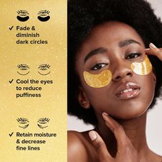 👑 Professional 24K Gold Eye Gels - Unveil a new level of radiance with our Maree 24K gold under eye gels. Treat yourself to a spa-like experience without leaving your home. These eye gels for dark circles and puffiness don't just treat – they redefine your self-care ritual, enhancing your natural beauty with the power of gold. 👑 Revolutionary Eye Care Formula - Embrace the benefits of our 24K gold eye gels enriched with hydrolyzed collagen, hyaluronic acid, and premium pearl extract. This exceptional blend targets the very essence of tiredness and puffiness, while also removing dark circles. With each application of our under eye gels experience the rejuvenation that leaves your under eyes looking revitalized and youthful. Eyes Dark Circles, Eye Gel Pads, Under Eye Patches, Gold Eye Mask, Collagen Facial, Eyes Dark, Under Eye Mask, Eye Patches, Eye Anti Aging