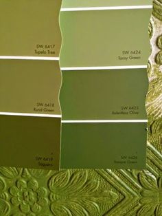 some green paint colors are in the same color as each other, and one is different