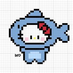 an image of hello kitty pixel art