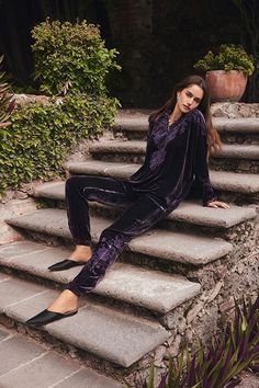 Crafted from a unique silk blend with a hint of stretch, the Velvet Joggers add a bold splash of color to your ensemble. Featuring an elastic waist and cuffs, these relaxed-fit pants are finished with pockets and embroidered detailing. Pair with a tunic top and a bold shoe for a polished look. Johnny Was Women's Velvet Jogger Pants in Deep Purple, Size Large, Silk Velvet Joggers, Bold Shoes, Elevated Casual, Rich Purple, Women's Blouses, Purple Velvet, Embroidered Jeans, Chic Outfit, The Velvet