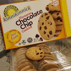 a package of chocolate chip cookies sitting on top of a counter