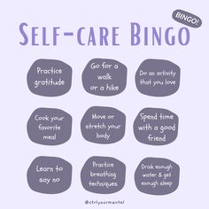 Self-Care Bingo: Did You Get a Bingo? 💜 Random Bingo, Bingo Template