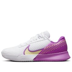 (WMNS) Nike Zoom Vapor Pro 2 HC 'White Fuchsia Dream' DR6192-100 Nike White Running Shoes For Tennis, White Nike Running Shoes For Tennis, Tennis Things, White Fuchsia, Nike Vapor, Air Zoom, Nike Zoom, Tennis Shoes, Shoe Collection