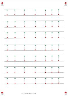 the number line is shown with red and green dots