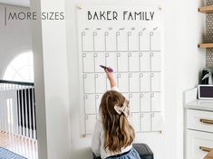 "Personalize this Dry Erase Acrylic calendar with your family name (or any title you want) up top. Create something as unique as your family to hang on your wall! This calendar is clear acrylic with the calendar professionally design in the color of your choice onto the dry-erase acrylic. Hang this family planner in your home or office so you can all get your life organized! When we custom make your acrylic wall calendar, it's professionally printed on the back...aka it's not a vinyl / sticker : Large Acrylic Wall Calendar, Large Family Calendar Wall, Large Wall Calendar Ideas, Kitchen Calendar Wall, Acrylic Calendar Wall, Family Wall Calendar