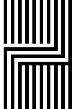 black and white lines are arranged in the shape of an interlocked rectangle