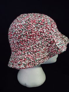 Crochet Christmas Bucket Hat for adult large with cotton acrylic blended yarn Christmas Bucket Hat, Christmas Bucket, Santa Fe Nm, From Santa, Crochet Christmas, Bucket Hats, Christmas Crochet, Santa Fe, Caps Hats