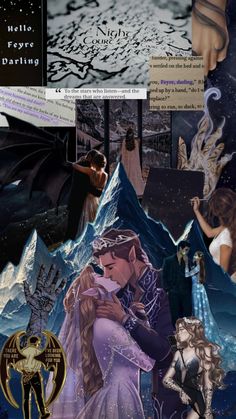 a collage of different images with people and animals in the background, including an image of a man holding a woman