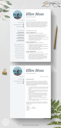 The Art of Resume | Yoga Teacher Resume, Exercise Instructor CV Template, Yoga Teaching Resume Design with Free Cover Letter Yoga Resume, Resume Template Download, Yoga Teaching, Pilates Teacher, Downloadable Resume Template