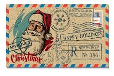 an old fashioned christmas postcard with santa claus