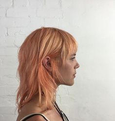 Shirt Bangs Long Hair, Peach Shag Hair, Short Shag With Highlights, Shullet Straight Hair, Feminine Mullet Modern Haircuts, Mia Regan Hair, Thick Hair Shag Haircut, Long Mullet Hairstyle Women Straight, Shag Aesthetic