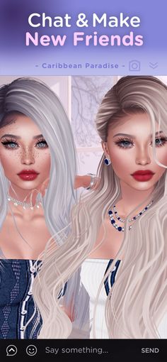 two women with white hair and blue eyes are shown in this screenshote image