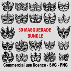 the 30 masquerade bundle includes masks and other decorative items