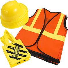 PRICES MAY VARY. Suitable size: the mini tote bag measures 7.9 x 7.9 inches, big enough to fill candy, toys, etc.; The construction hat is about 9.4 x 7.8 x 4.7 inch and its head circumference is 22 inch, which is suitable for most of the head sizes; The construction vest measures 20 x 17 inch, cause tension to the body, suitable for boys and girls aged 3 to 8 years Creative dress up set: the orange waistcoat, the yellow helmet and the yellow handbag are the symbol of the construction worker; Li Orange Waistcoat, Construction Costume, Construction Vest, Pink Helmet, Construction Hat, Bat Costume, Hat For Kids, Yellow Tote Bag, Construction For Kids