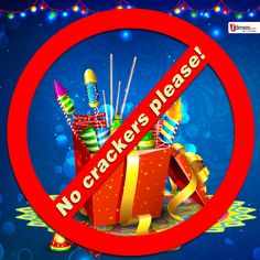 a sign that says no crackers please in front of a blue and red background