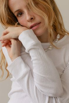 Crafted from 100% Organic Cotton, The Pointelle Long Sleeve features a slim fit, crew neckline, pointelle detailing, and baby rib cuffs. Made in Los Angeles Textured Jacket, 21st Dresses, A Perfect Circle, Summer Set, Create Outfits, Organic Cotton Fabric, Lulu Dresses, Ulla Johnson, Dream Wardrobe