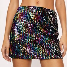 Nasty Gal: Make A Statement In This Beautiful Mini Skirt In A High Quality Velvet And Sparkling Sequin Detail. Featuring A Flattering Bodycon Mini Design, Comfortable High Waistline, And Stunning Rainbow Sequin. Turn Heads With This Effortless Look For Every Occasion, Whether You're Heading To A Party, Concert, Or Festival. (Size: 14) *Nwt* Sequined Stretch Mini Skirt, Summer Fitted Sequin Skort, Stretch Mini Skirt For Spring Party, Fitted Sequins Skort For Summer, Trendy Party Skirt, Stretch Sequined Mini Skirt, Blue Fitted Mini Skirt For Party Season, Trendy Sequin Mini Skirt, Fitted Blue Mini Skirt For Party Season