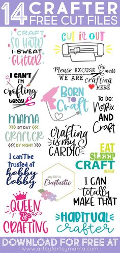 a poster with the words for crafting and other things to do in front of it