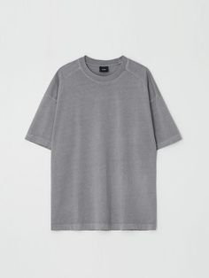 This is a casual and comfortable t-shirt made out of high quality cotton 100% fabric. With minimal design detail of pigment washed vintage looking fabric and sturdy structure, it gives a casual and minimal mood to your look.- Ribbed neckline- Pigment washed fabric- Sturdy structure overall- Cut on the back bodice Gray Washed Relaxed Fit T-shirt, Oversized Plain Gray T-shirt, Faded Washed T-shirt, Oversized Faded Cotton T-shirt, Solid Color Washed Cotton T-shirt, Gray Relaxed Fit Soft-washed T-shirt, Gray Soft-washed Relaxed Fit T-shirt, Faded Cotton Relaxed Fit T-shirt, Basic Washed T-shirt With Relaxed Fit