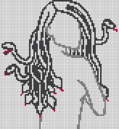 a cross stitch pattern with an image of a woman's face in the middle