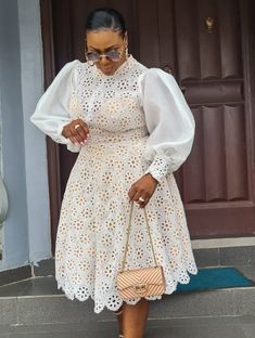 Trendy Styles Inspirations for Fashionable Wives and Moms. - Stylish Naija White Lace Party Dress, Ankara Tops, Lace Gown Styles, African Wear Dresses, African Print Dress Designs, Lace Dress Styles