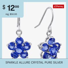 Included: 1 Pair of EarringsFeatures: Nickel FreeEarring Back: WireShape: FlowerStone Cut: RoundStone Millimeter Measurement: 4 Mm LengthMetal Color: Silver ToneEarring Length: 22.6mmEarring Width: 12.1mmCare: Wipe CleanStone Type: 12 CrystalEarrings Style: Drop EarringsMetal: Pure Silver Over BrassCountry of Origin: Imported Silver Drop Earrings With Sparkling Stones, Silver Crystal Flower Earrings For Gift, Dazzling Silver Flower-shaped Earrings, Silver Flower Earrings With Sparkling Stones, Silver Crystal Flower Earrings, Silver Flower Shaped Crystal Earrings For Gift, Silver Flower Crystal Earrings For Gift, Silver Sparkling Flower-shaped Earrings, Crystal Drop Earrings For Gift