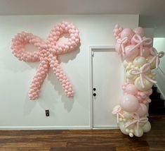 Sorority Balloon Arch, Diy Pink Decorations Party, Love Shack Fancy Balloon Garland, Enchanted Garden Balloon Garland, Balloon Bow Garland, Coquette Balloon Arch, Pink Bow Graduation Party, Pink Bow Balloon Arch, Birthday Decoration For Baby Girl