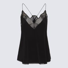 Noir silk lace trim slip top from Zadig&Voltaire featuring black, silk, lace trim, V-neck, spaghetti straps and straight hem.Composition: 100% Silk Black Silk V-neck Camisole, Black Silk Camisole For Night Out, Black Evening Camisole With Delicate Straps, Evening Black Camisole With Delicate Straps, Black Camisole With Delicate Straps For Evening, Silk Camisole With Lace Trim And Spaghetti Straps, Chic Camisole With Contrast Lace, Black Lace V-neck Camisole, Black Silk Camisole For Spring