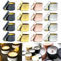 many different types of candles are shown