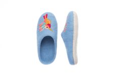 4 Comfortable Blue Slippers With Rubber Sole, Comfortable Blue Slippers With Round Toe, Blue Round Toe Slippers, Comfortable Blue Indoor Slippers, Blue Indoor Slippers With Cushioned Footbed, Blue Cushioned Indoor Slippers, Blue Indoor Slippers With Rubber Sole, Casual Light Blue Slip-on Slippers, Blue Slip-on Slippers For Indoor Use