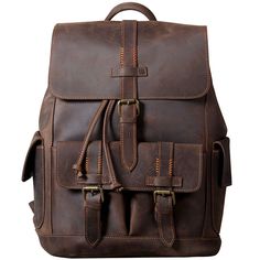 (1) Woosir Mens Leather Backpacks Travel Backpacks Travel, Vintage Leather Backpack, Handmade Leather Backpack, Leather Weekender, Motorcycle Bag, Weekend Travel Bags, Leather Backpacks, Backpack Material, Leather Travel Bag