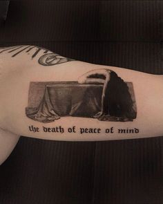 Tattoos About Peace Of Mind, Bad Omen Tattoo, Bad Omens Lyrics Tattoo, Bad Omens Band Tattoo Ideas, Evangelical Tattoo, Emo Lyric Tattoos, Gothic Aesthetic Tattoo, Blegh Deathcore Tattoo, Bad Omens Inspired Tattoo