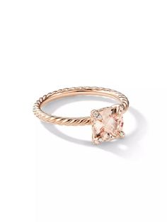 The Chatelaine® Collection is a perfect fusion of David and Sybil Yurman's combined art - the marriage of a sculptor and a painter - form and color..18-karat rose gold.Morganite, 1.50 total carat weight.Pavé diamonds, 0.02 total carat weight.Ring, 7mm.Imported.The Chatelaine® Collection is a perfect fusion of David and Sybil Yurman's combined art - the marriage of a sculptor and a painter - form and color.18-karat rose goldMorganite, 1.50 total carat weightPavé diamonds, 0.02 total carat weightRing, 7mmImported Pave Diamond Jewelry, Rose Gold Morganite, David Yurman Jewelry, Chatelaine, David Yurman, Morganite, 18k Rose Gold, Free Jewelry, Pave Diamonds