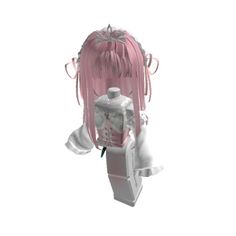 an image of a doll with pink hair holding a carton of milk in it's hand