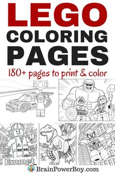 lego coloring pages for children to print and color with the text lego coloring pages on it