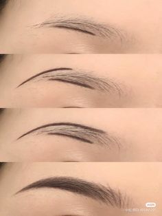 Eyebrow Tutorial Asian, Tutor Alis Natural, Cara Bikin Alis Natural, Douyin Eyebrows, Alis Tutorial, Eyebrow Shaping For Beginners, Teknik Makeup