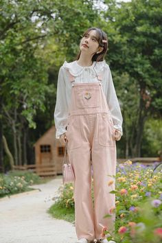 What's better than buying yourself flowers? Buying yourself overalls with flowers! These fun overalls feature a high waist boyfriend fit with roomy legs, side pockets, back pockets and wildflower bouquet embroidered bib. S: 32" waist, 40" hips, 12" rise, 25" thighs, 26" inseamM: 33.5" waist, 41.5" hips, 12" rise, 26" thighs, 26" inseamL: 35" waist, 43" hips, 12" rise, 27" thighs, 26" inseam How to attach buckles:Slide the rectangular buckle on first, followed by the T-shaped buckle. Overall stra Fun Overalls, Buying Yourself Flowers, Embroidered Overalls, Overalls Pink, Wildflower Bouquet, Shoe Gifts, Overall Dress, Boyfriend Fit, Sweater Blouse