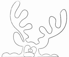 an animal with antlers on it's head is outlined in black and white