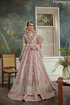 Heavy Peach Lehenga Combination Bridal Dress Lehenga Combination, Angrakha Style Frock, Pakistani Frocks, Long Choli Lehenga, Pakistani Bridal Lehenga, Peach Lehenga, Pakistani Bridal Dress, Walima Dress, Desi Wedding Dresses