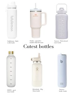 the different types of cups and bottles are shown in this graphic above it's description