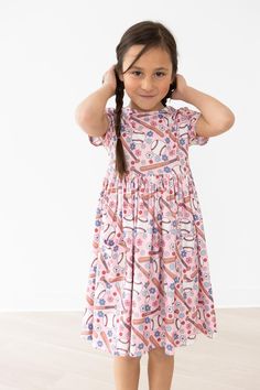 Batter Up S/S Pocket Twirl Dress - Mila & Rose ® Dress For School, Mila Rose, Getting Dressed, Twirl Dress, Easy Dressing, Girls Show, Rose Dress, Skirt Design, Pocket Dress