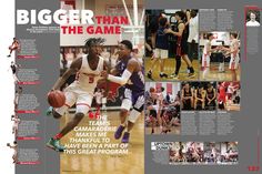 an article in the sports paper features images of basketball players and their coaches as well as text