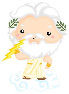 an old man with a beard and white hair holding a lightning bolt in his hand