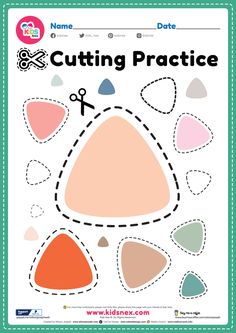 the cutting practice sheet for children to learn how to cut shapes and make them look like they